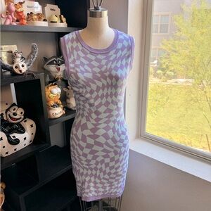 Fitted Purple and Blue Dress